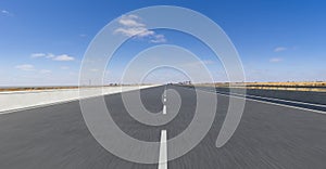 Centered perspective view of highway road