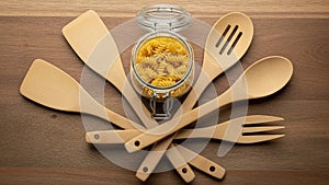 Centered and symmetrical, creating a visually appealing culinary-theme