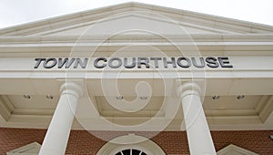 Centered Town Courthouse Building