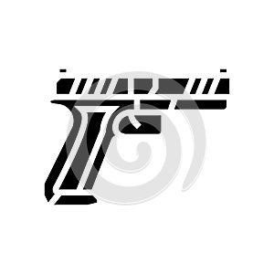 centerfire pistol glyph icon vector illustration