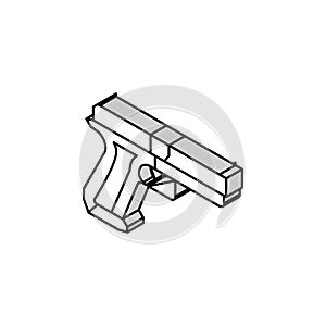 centerfire pistol isometric icon vector illustration