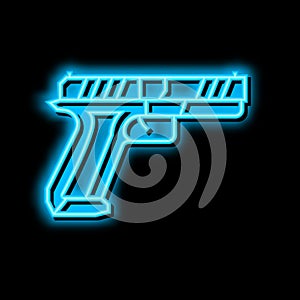 centerfire pistol neon glow icon illustration