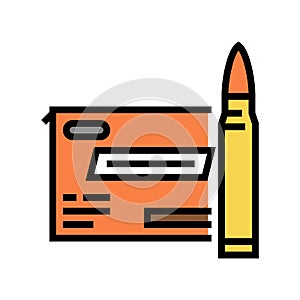 centerfire rifle ammo color icon vector illustration