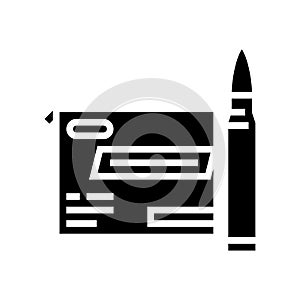 centerfire rifle ammo glyph icon vector illustration