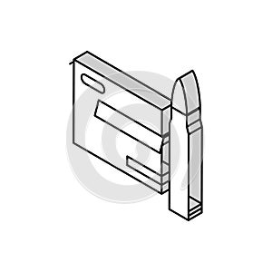 centerfire rifle ammo isometric icon vector illustration