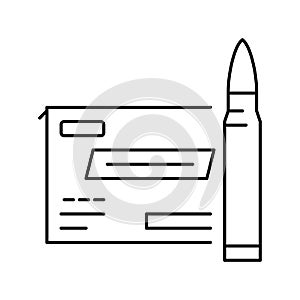 centerfire rifle ammo line icon vector illustration