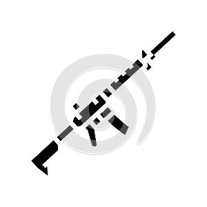 centerfire rifle glyph icon vector illustration