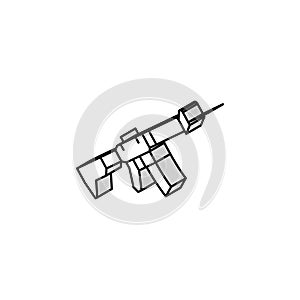 centerfire rifle isometric icon vector illustration