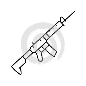 centerfire rifle line icon vector illustration