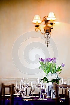 Centerpiece at a table in a restaurant