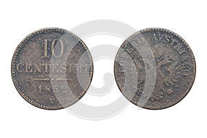 10 Centesimi 1852 V Franz Joseph I Old Lombardy-Venice coins 10 centesimi 1852 photo