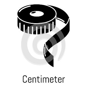 Centimeter icon, simple black style