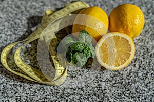 centimeter together with two lemons and half photo