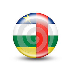 Central African Republic country flag in sphere with white shadow