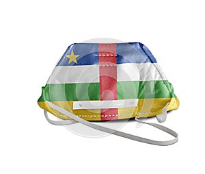 Central African Republic flag on anti pollution mask medical protection