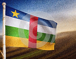 Central African Republic Flag Waving on the wind