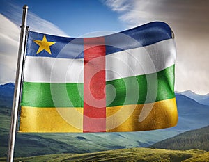 Central African Republic Flag Waving on the wind