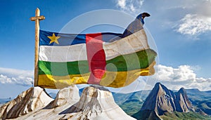 Central African Republic Flag Waving on the wind