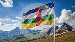 Central African Republic Flag Waving on the wind