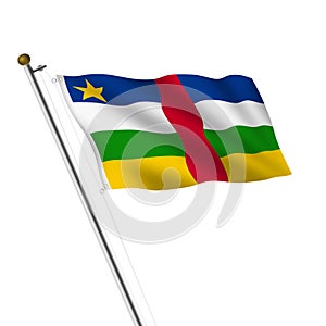 Central African Republic Flagpole with clipping path