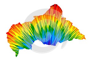 Centrale è un proposto arcobaleno astratto colorato modello centrale auto fatto da colore 