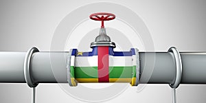 Central African Republic oil and gas fuel pipeline. Oil industry concept. 3D Rendering