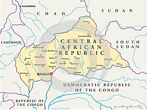 Central African Republic Political Map