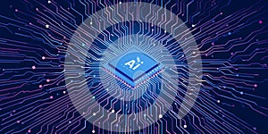 Central AI processor with radiating circuit board lines