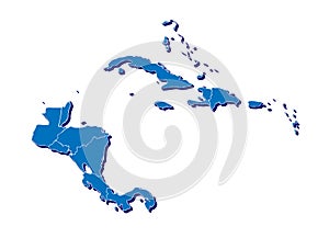 Central America and Caribbean islands map