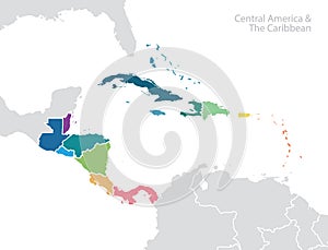 Central America and the Caribbean map