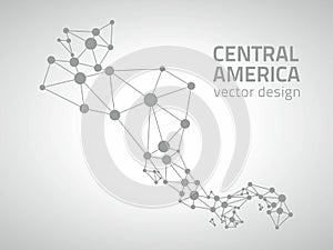 Central America grey outline vector map