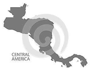 Central America map grey silhouette illustration