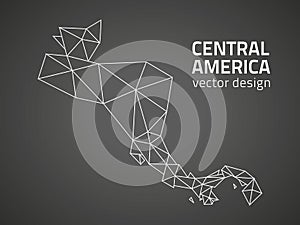 Central America vector black triangle perspective mosaic outline map