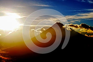 Central American Volcanos at Sunset photo