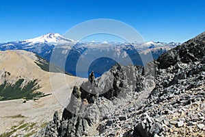 Central Andes Patagonia range rocky peaks, Argentina