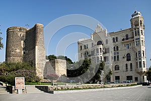 Central baku azerbaijan with maidens tower