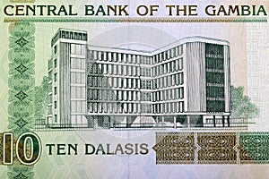 Central Bank of The Gambia headquarters in  Banjul from money