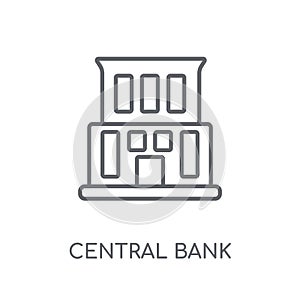 Central bank linear icon. Modern outline Central bank logo conce