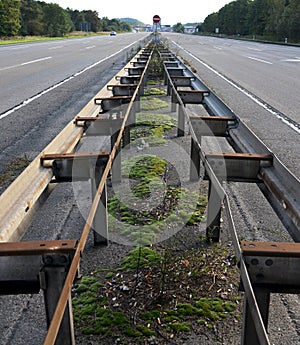 Central barrier at highway