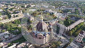 Central church and Panorama of Mariupol from above before the war