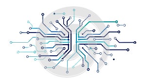 Central Circuit Board Node for Digital Network Technology, vector design Generative AI