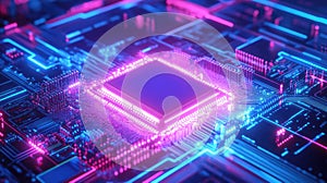 Central computing unit on circuit board creating data flow