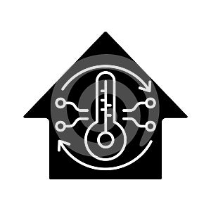 Central conditioning system black glyph icon