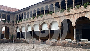 Central Courtyard in the Church of Santo Domingo, Koricancha Complex, Cusco, Peru.