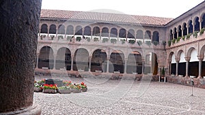 Central Courtyard in the Church of Santo Domingo, Koricancha Complex, Cusco, Peru.