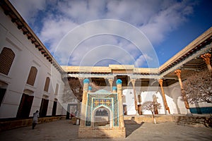 The central courtyard of the Naqshbandiya pilgrimage site in Bukhara photo
