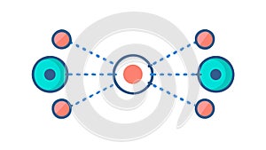 Central data network: connectivity hub for global communication, vector design Generative AI