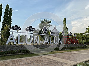 Central Demak with sign Alun-Alun Demak Central Java Indonesia