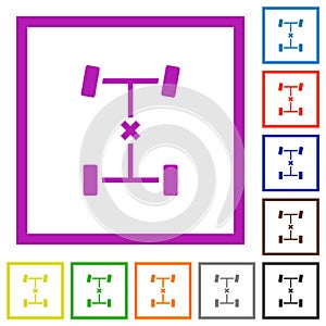 Central differential lock flat framed icons