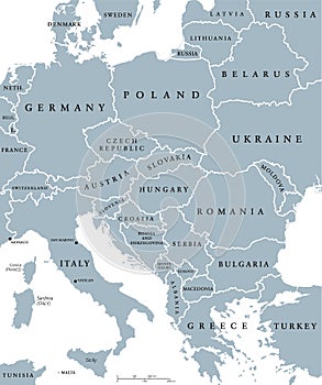 Central Europe countries political map